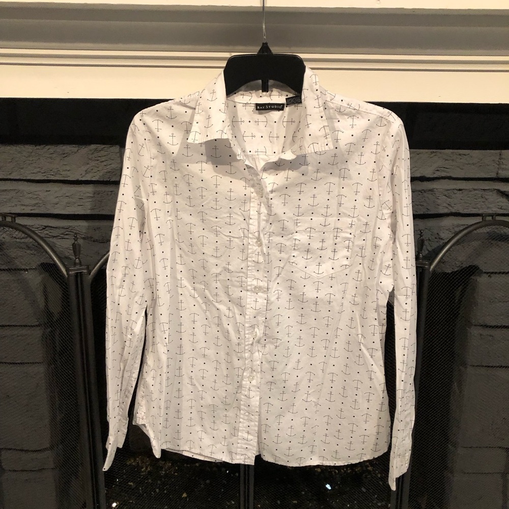 Bay Studio Anchor Button Down Blouse